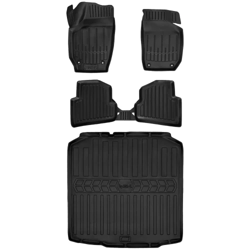 Dywaniki i mata gumowa do bagażnika zestaw 3D do Skoda Fabia II 5J (2007-2014) kombi