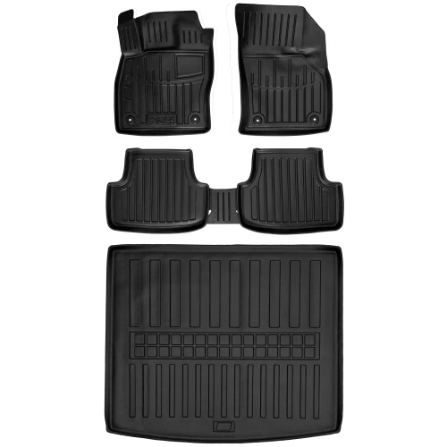 Dywaniki i mata gumowa do bagażnika zestaw 3D do Skoda Karoq (od 2017) suv