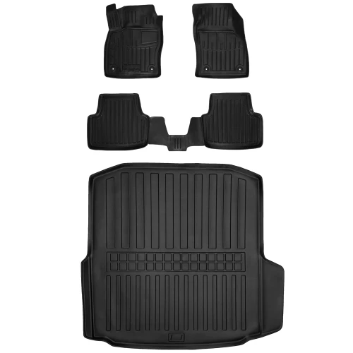 Dywaniki i mata gumowa do bagażnika zestaw 3D do Skoda Octavia III A7 (2013-2019) liftback  bez subwoofera