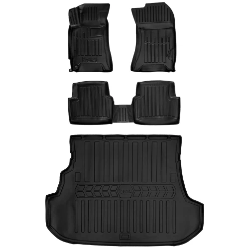 Dywaniki i mata gumowa do bagażnika zestaw 3D do Subaru Forester II SG (2002-2008) suv