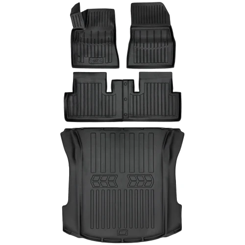 Dywaniki i mata gumowa do bagażnika zestaw 3D do Tesla Model 3 (2017-2023) sedan tylny bagażnik z wyjątkiem wersji z pompą ciepła