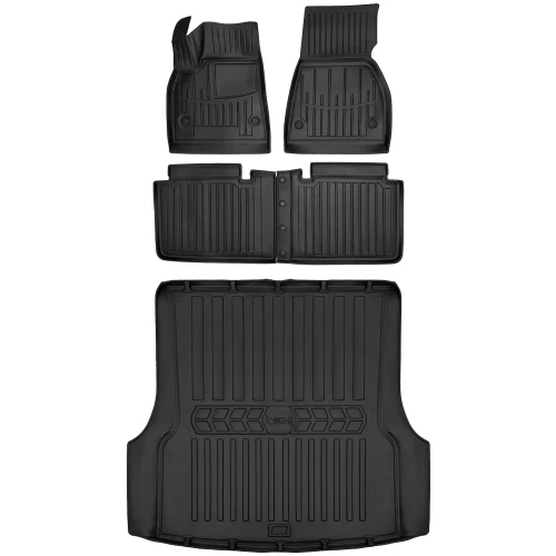 Dywaniki i mata gumowa do bagażnika zestaw 3D do Tesla Model S (2012-2021) liftback tylny bagażnik wersja 5 osobowa, przed liftem