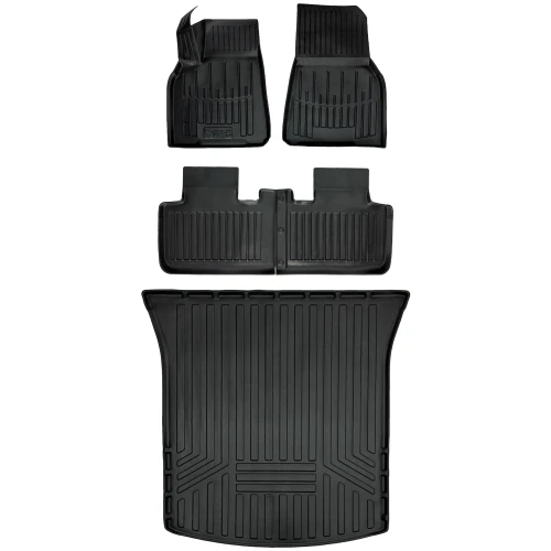 Dywaniki i mata gumowa do bagażnika zestaw 3D do Tesla Model Y (2021-2025) suv tylny bagażnik wersja 5 osobowa, przed liftem