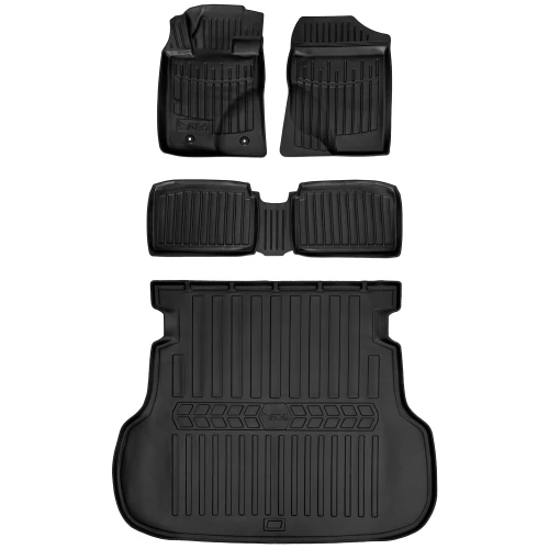 Dywaniki i mata gumowa do bagażnika zestaw 3D do Toyota Avensis II T25 (2003-2009) kombi