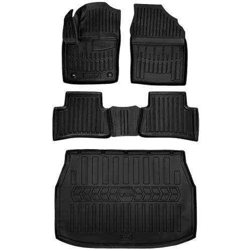 Dywaniki i mata gumowa do bagażnika zestaw 3D do Toyota C-HR I (2016-2023) suv  z wyjątkiem Electric (BEV) (C-HR EV)