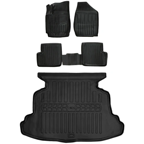 Dywaniki i mata gumowa do bagażnika zestaw 3D do Toyota Corolla E12 (2002-2007) sedan