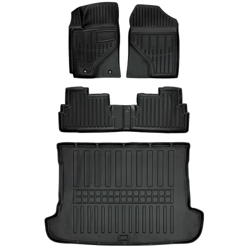 Dywaniki i mata gumowa do bagażnika zestaw 3D do Toyota Corolla Verso II ZER/ZZE (2004-2009) minivan