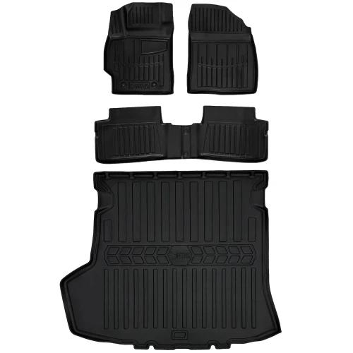 Dywaniki i mata gumowa do bagażnika zestaw 3D do Toyota Corolla E15 (2006-2013) sedan