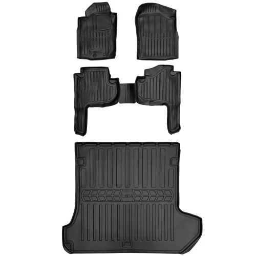 Dywaniki i mata gumowa do bagażnika zestaw 3D do Toyota Land Cruiser Prado J90 (1996-2002) suv  5-drzwiowy