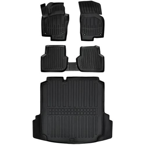 Dywaniki i mata gumowa do bagażnika zestaw 3D do Volkswagen Jetta VI A6 (2010-2018) sedan