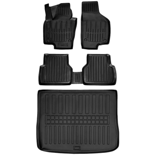 Dywaniki i mata gumowa do bagażnika zestaw 3D do Volkswagen Tiguan I (2007-2016) suv