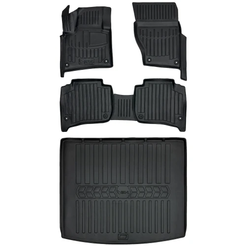 Dywaniki i mata gumowa do bagażnika zestaw 3D do Volkswagen Touareg II 7P (2010-2018) suv