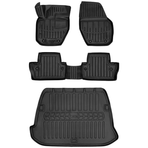 Dywaniki i mata gumowa do bagażnika zestaw 3D do Volvo S60 II (2010-2018) sedan