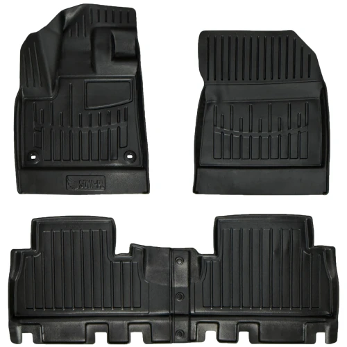 Dywaniki gumowe 3D korytka Citroen Berlingo III (2018-2024) van, minivan wersja z podłokietnikiem, 5 osobowa