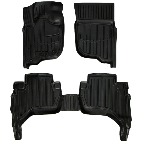Dywaniki gumowe 3D korytka Mitsubishi L200 IV KAOT (2006-2015) pickup wersja Europejska (EU)