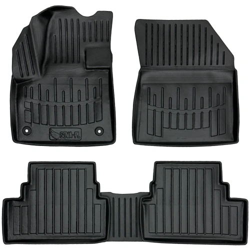 Dywaniki gumowe 3D korytka Peugeot 3008 II (2016-2024) suv z wyjątkiem wersji Plug-in Hybrid (PHEV)