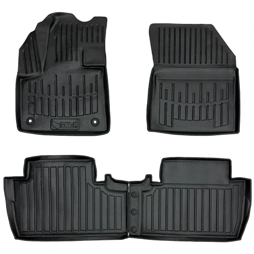 Dywaniki gumowe 3D korytka Peugeot 5008 II (2017-2024) suv 1 i 2 rząd