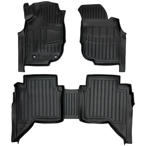 Dywaniki gumowe 3D korytka Toyota Hilux VII (2005-2015) pickup Crew cab