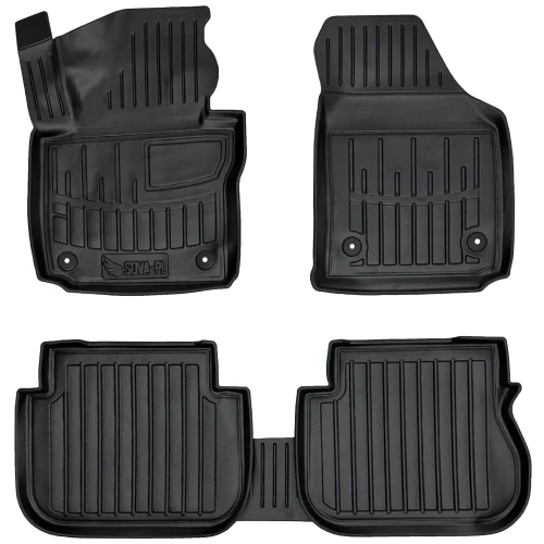 Dywaniki gumowe 3D korytka Volkswagen Caddy III, IV 2K (2003-2020) van 3-drzwiowy, wersja 5 osobowa
