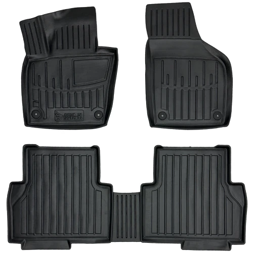 Dywaniki gumowe 3D korytka Volkswagen Sharan II (2010-2022) minivan 1 i 2 rząd