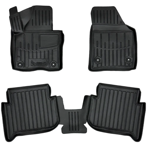 Dywaniki gumowe 3D korytka Volkswagen Touran I, II (2003-2015) minivan