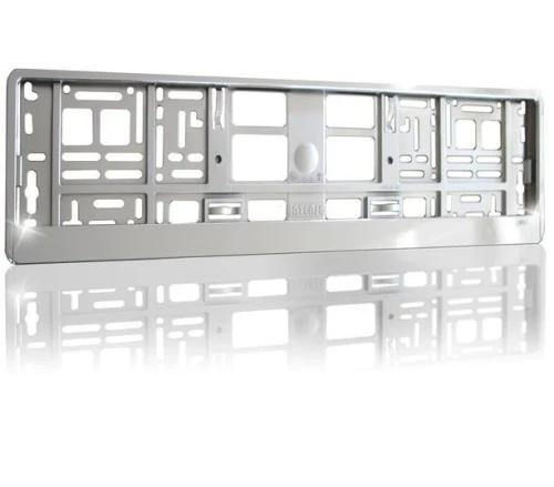 Ramka do tablic rejestracyjnych - Srebrna metalizowana