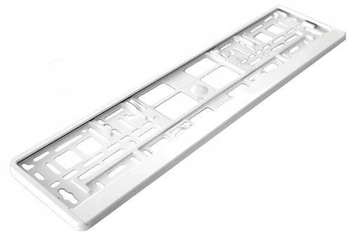 Ramka do tablic rejestracyjnych - Biała metalizowana